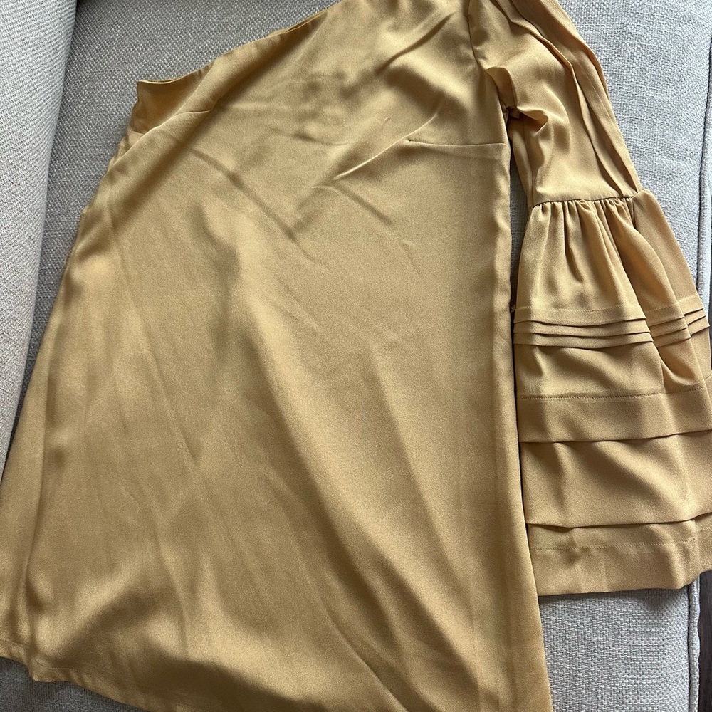 Elegant Mustard One Shoulder Dress